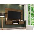Manhattan Comfort Vernon Floating Wood Entertainment Center in Brown/Black