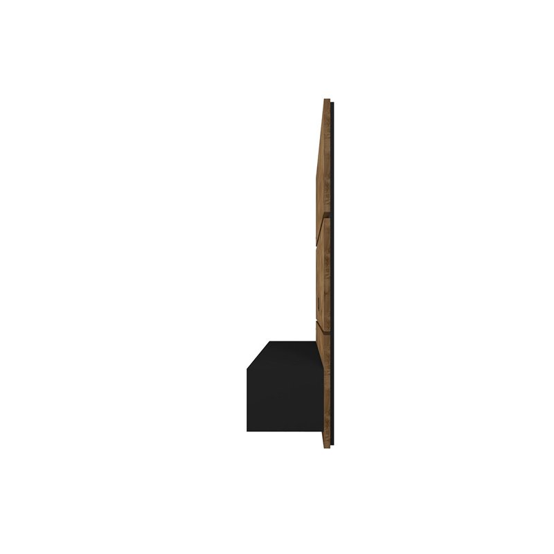 Manhattan Comfort Vernon Floating Wood Entertainment Center in Brown/Black