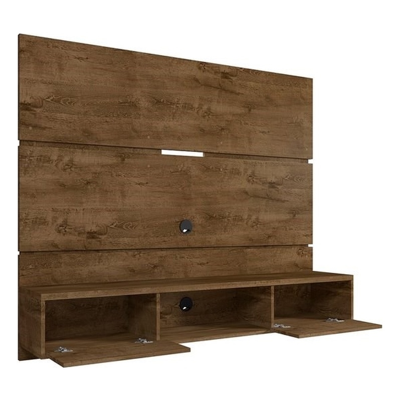 Manhattan Comfort Vernon Floating Wood Entertainment Center in Brown
