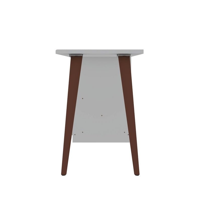 Manhattan Comfort Hampton Wood Home Office Desk with 3 Cubby Spaces in White
