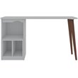 Manhattan Comfort Hampton Wood Home Office Desk with 3 Cubby Spaces in White