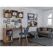 Manhattan Comfort Hampton Wood Home Office Desk with 3 Cubby Spaces in Maple
