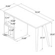Manhattan Comfort Hampton Wood Home Office Desk with 3 Cubby Spaces in Maple