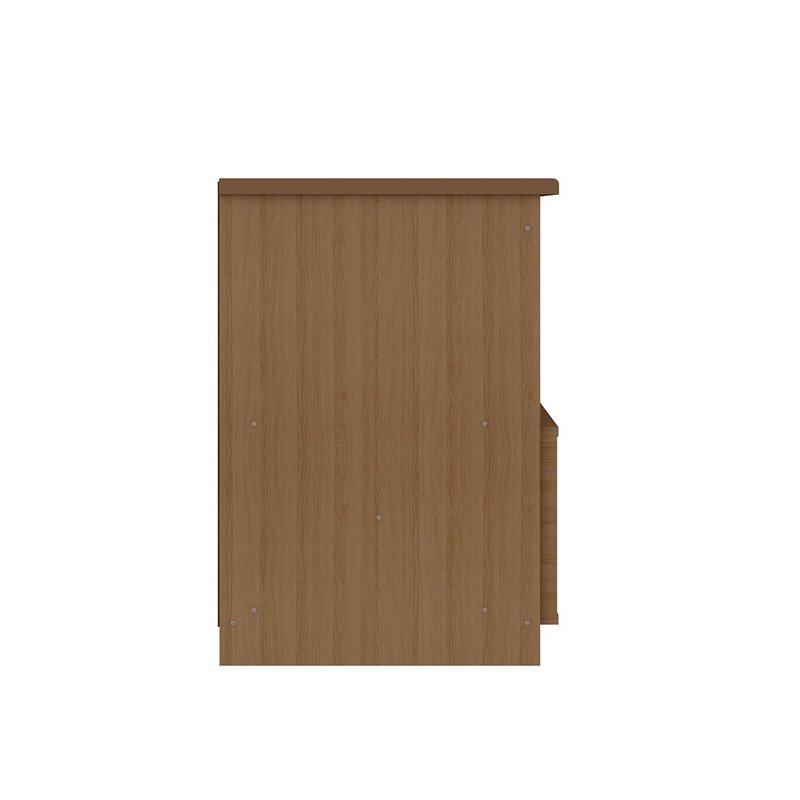 Manhattan Comfort Hampton Wood Home Office Desk with 3 Cubby Spaces in Maple