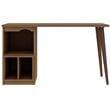 Manhattan Comfort Hampton Wood Home Office Desk with 3 Cubby Spaces in Maple