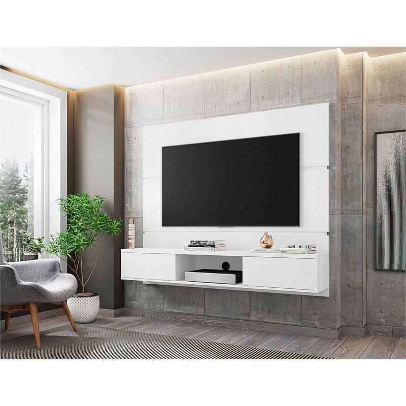 Manhattan Comfort Vernon Floating Wood Entertainment Center in White