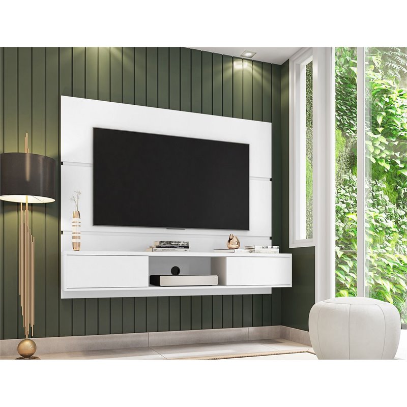 Manhattan Comfort Vernon Floating Wood Entertainment Center in White