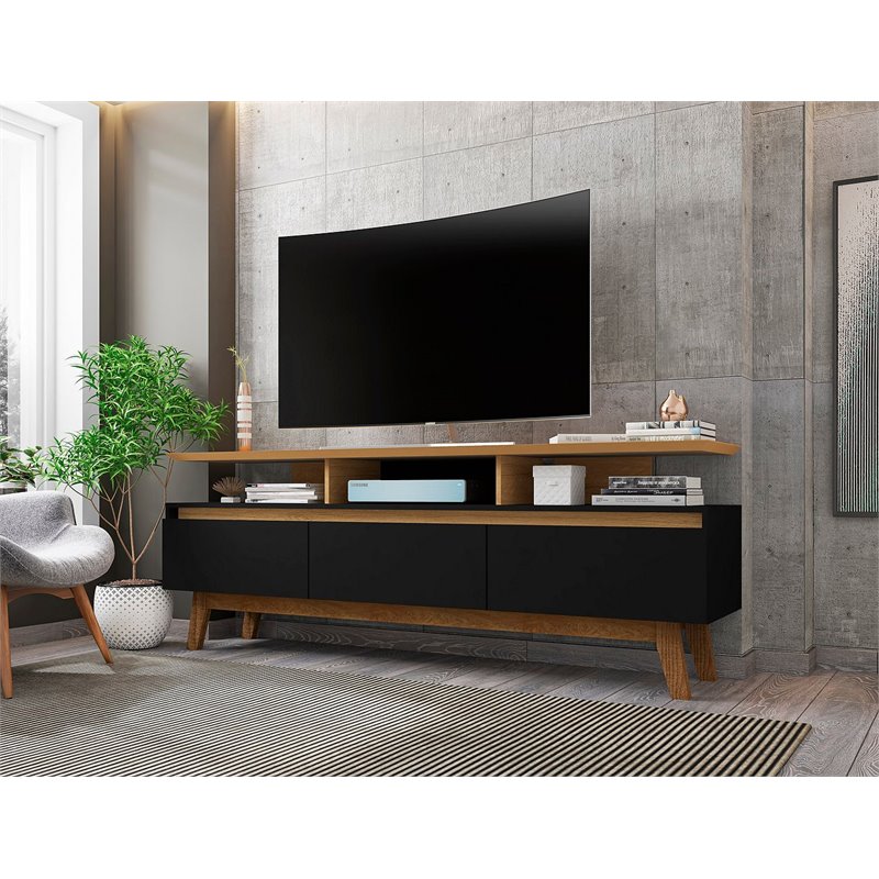 Manhattan Comfort Yonkers Wood TV Stand for TVs up to 65