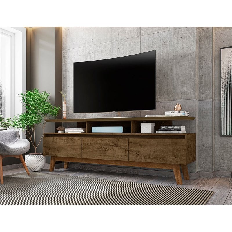 Manhattan Comfort Yonkers Wood TV Stand for TVs up to 65