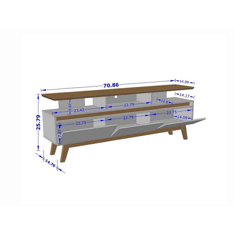 Manhattan Comfort Yonkers Wood TV Stand for TVs up to 65