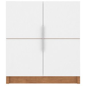 cornelia wood 4 shelf cabinet in white & nature