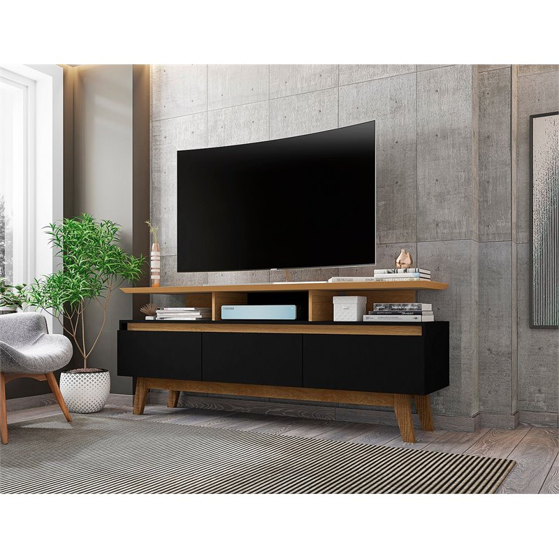 Manhattan Comfort Yonkers Wood TV Stand for TVs up to 60
