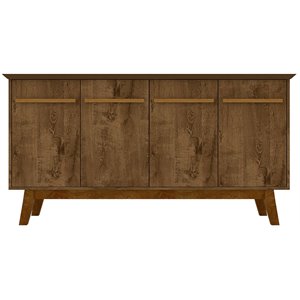 Manhattan Comfort Yonkers 63&quotW Solid Wood Sideboard in Rustic Brown
