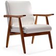 Manhattan Comfort ArchDuke Faux Leather Accent Chair in White/Amber