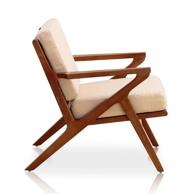 Manhattan Comfort Martelle Fabric Accent Chair in Cream/Amber