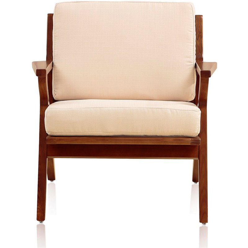 Manhattan Comfort Martelle Fabric Accent Chair in Cream/Amber