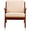 Manhattan Comfort Martelle Fabric Accent Chair in Cream/Amber