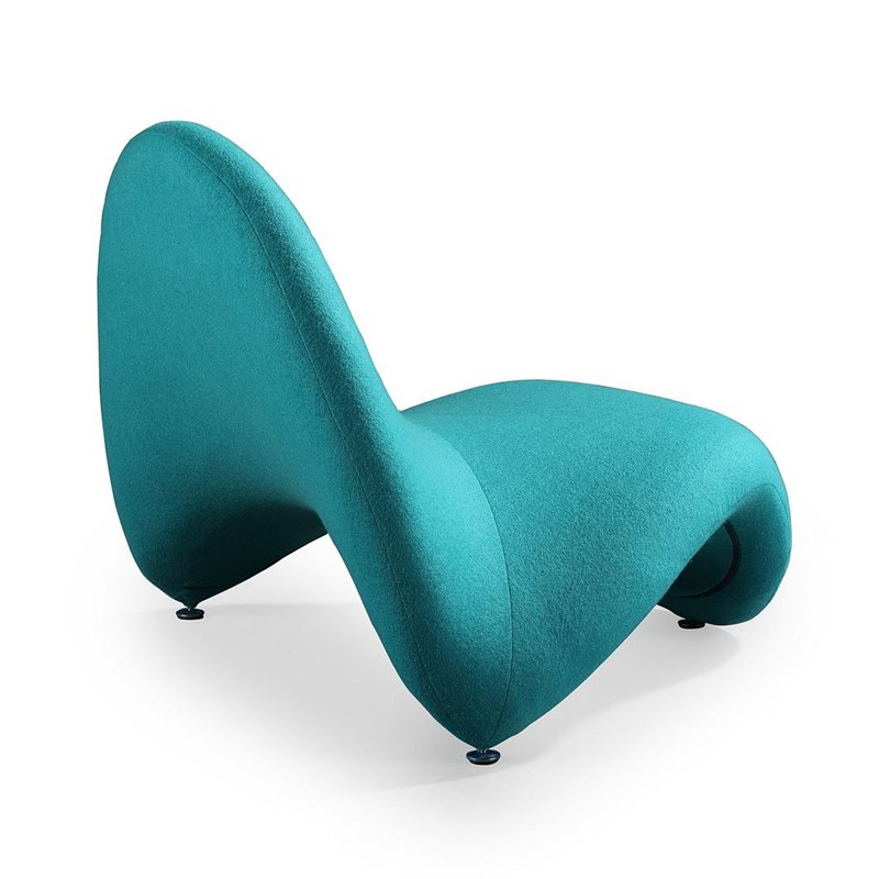 Manhattan Comfort MoMa Wool Blend Fabric Accent Chair in Teal Blue