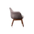 Manhattan Comfort Cronkite Fabric Accent Chair in Gray/Walnut