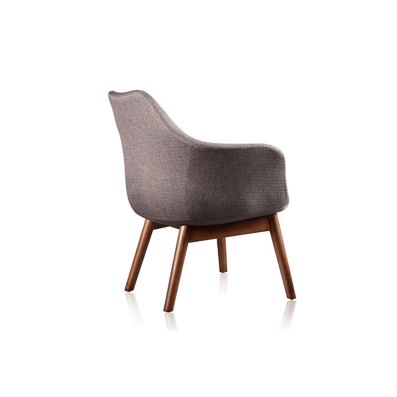 Manhattan Comfort Cronkite Fabric Accent Chair in Gray/Walnut