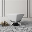 Manhattan Comfort Diamond Faux Leather Swivel Ottoman in White