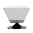 Manhattan Comfort Diamond Faux Leather Swivel Ottoman in White
