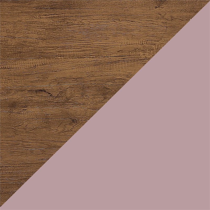 Manhattan Comfort Rockefeller 10-Drawer Wood Dresser in Pink/Natural