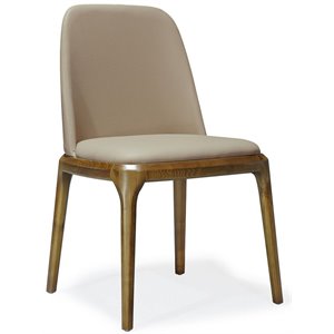 Manhattan Comfort Courding 18.7&quot Faux Leather Dining Chair in Tan