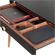 HomeDock Solid Wood Office Desk with Internal Organizers in Black & Cinnamon