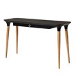HomeDock Solid Wood Office Desk with Internal Organizers in Black & Cinnamon