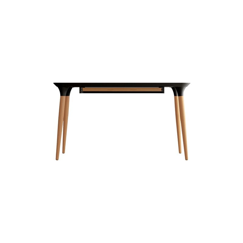 HomeDock Solid Wood Office Desk with Internal Organizers in Black & Cinnamon