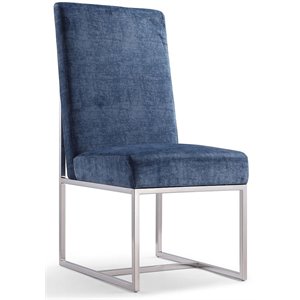 element velvet dining chair in blue