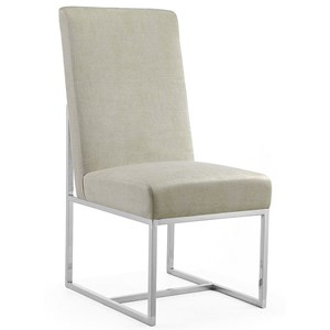 Manhattan Comfort Element 18.9&quot Velvet Dining Chair in Off White