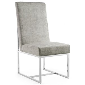 element velvet dining chair in steel gray