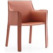 Manhattan Comfort Vogue Faux Leather & Metal Armchair in Pink
