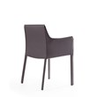 Manhattan Comfort Paris Saddle Leather & Metal Arm Chair in Gray