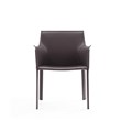 Manhattan Comfort Paris Saddle Leather & Metal Arm Chair in Gray