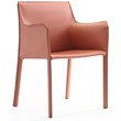 Manhattan Comfort Paris Saddle Leather Arm Chair in Clay Pink