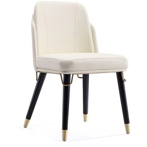 Manhattan Comfort Estelle 18.9&quot Faux Leather Dining Chair in Cream