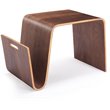 Manhattan Comfort Brookside AshWood Veneer End Table in Walnut Brown