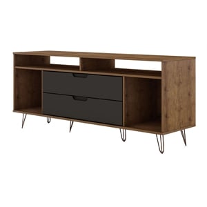 Manhattan Comfort Rockefeller Wood TV Stand for TVs up to 60&quot in Natural/Gray