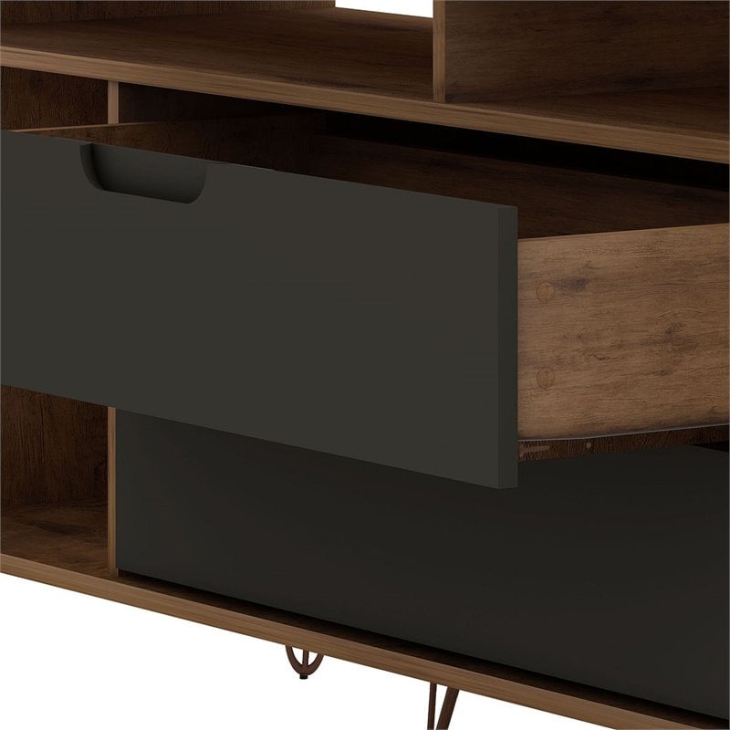 Manhattan Comfort Rockefeller Wood TV Stand for TVs up to 60