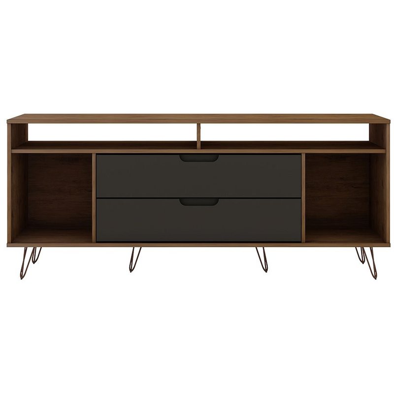 Manhattan Comfort Rockefeller Wood TV Stand for TVs up to 60