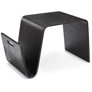 Manhattan Comfort Brookside AshWood Veneer End Table in Black