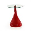 Manhattan Comfort Lava Plastic/Tempered Glass Accent Table in Red/Clear