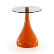 Manhattan Comfort Lava Plastic/Tempered Glass Accent Table in Orange/Clear