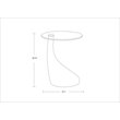 Manhattan Comfort Lava Plastic/Tempered Glass Accent Table in White/Clear