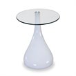Manhattan Comfort Lava Plastic/Tempered Glass Accent Table in White/Clear