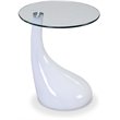Manhattan Comfort Lava Plastic/Tempered Glass Accent Table in White/Clear