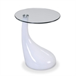 Manhattan Comfort Lava Plastic/Tempered Glass Accent Table in Purple/Clear
